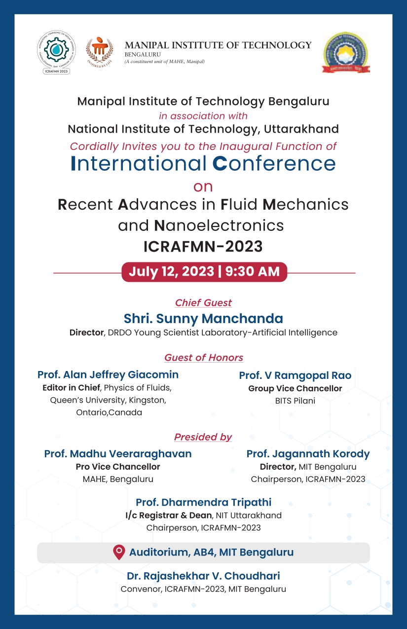 365体育投注 Conference on Recent Advances in Fluid Mechanics and Nanoelectronics 